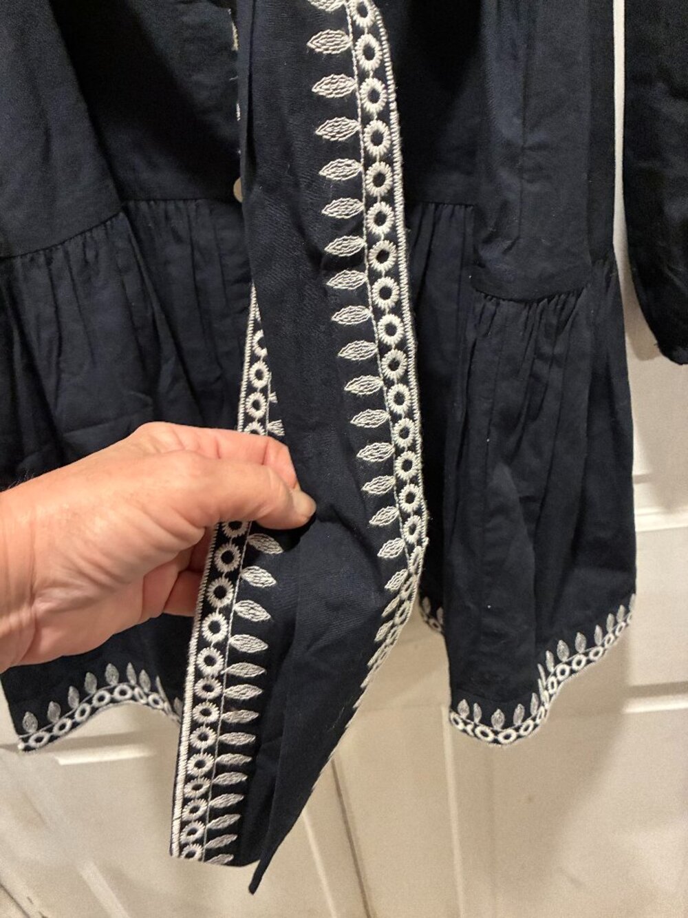 7 For All Mankind~ NWT!!~ Navy embroidered min dress. - Picture 15 of 16
